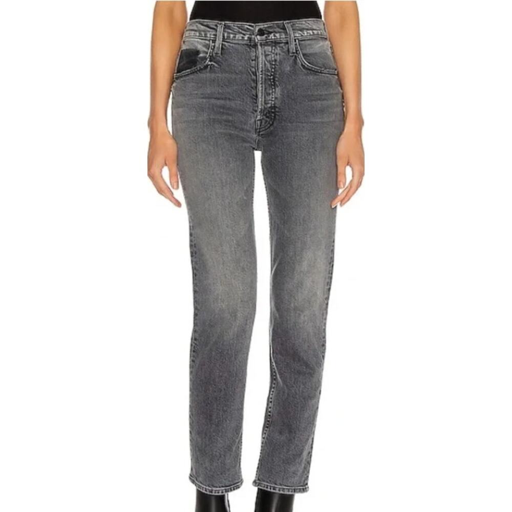 Mother The Tomcat Ankle Jeans Gray Black Hitting the Pavement High Straight 27